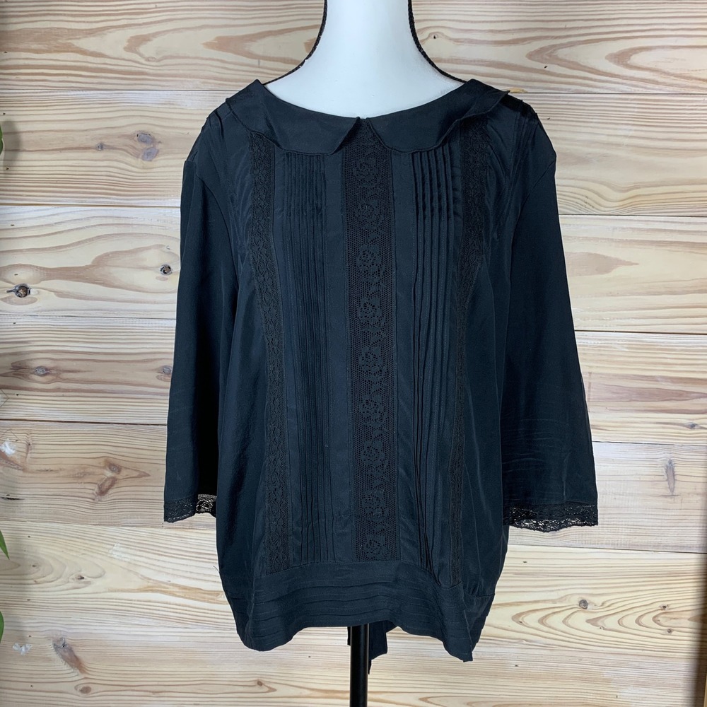 Libertine x Target Top Women XL Silk Lace Peter Pan Collar  Whimsigoth Lolita